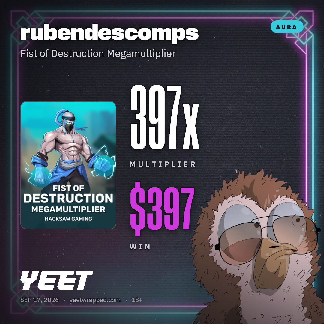 rubendescomps hit 396.5x on Fist of Destruction Megamultiplier