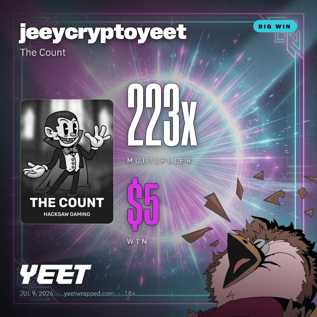 jeeycryptoyeet hit 223.1x on The Count