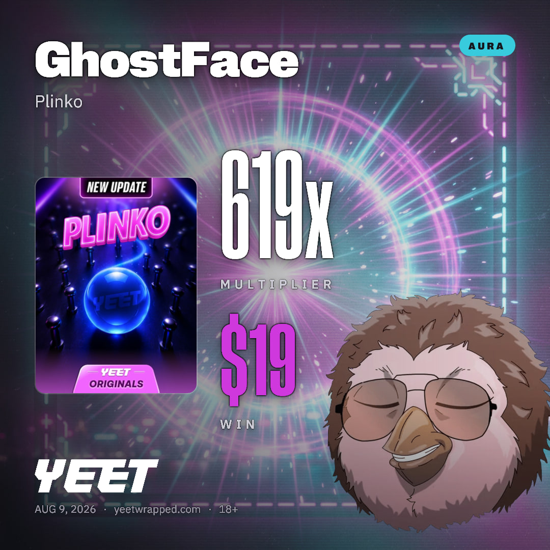 GhostFace hit 619x on Plinko