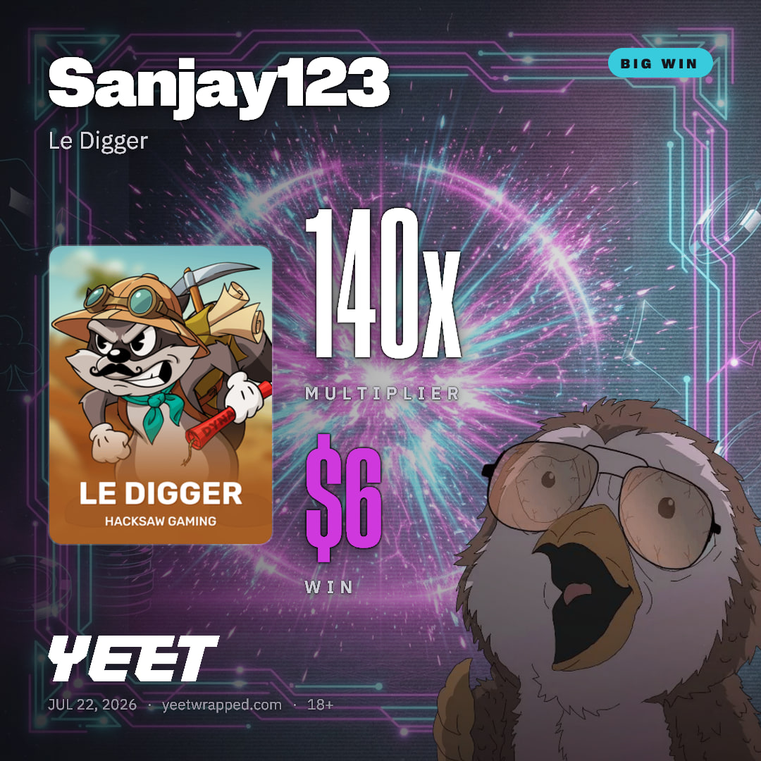 Sanjay123 hit 140.5x on Le Digger