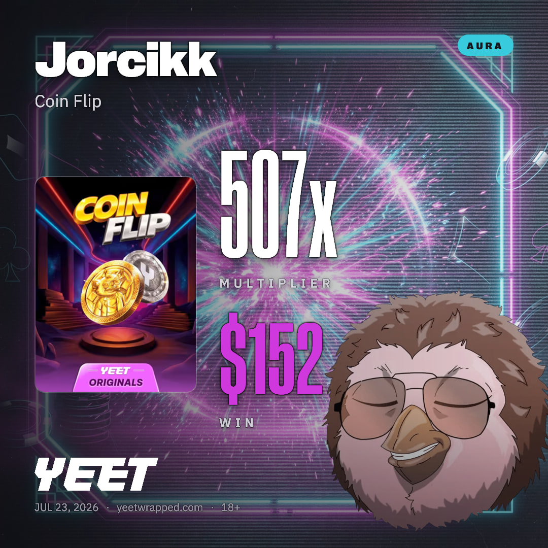 Jorcikk hit 506.9x on Coin Flip