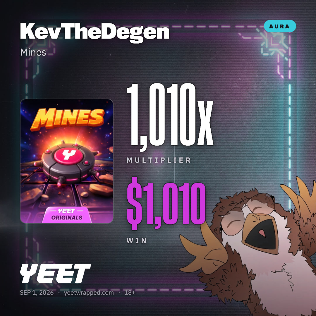 KevTheDegen hit 1,010x on Mines