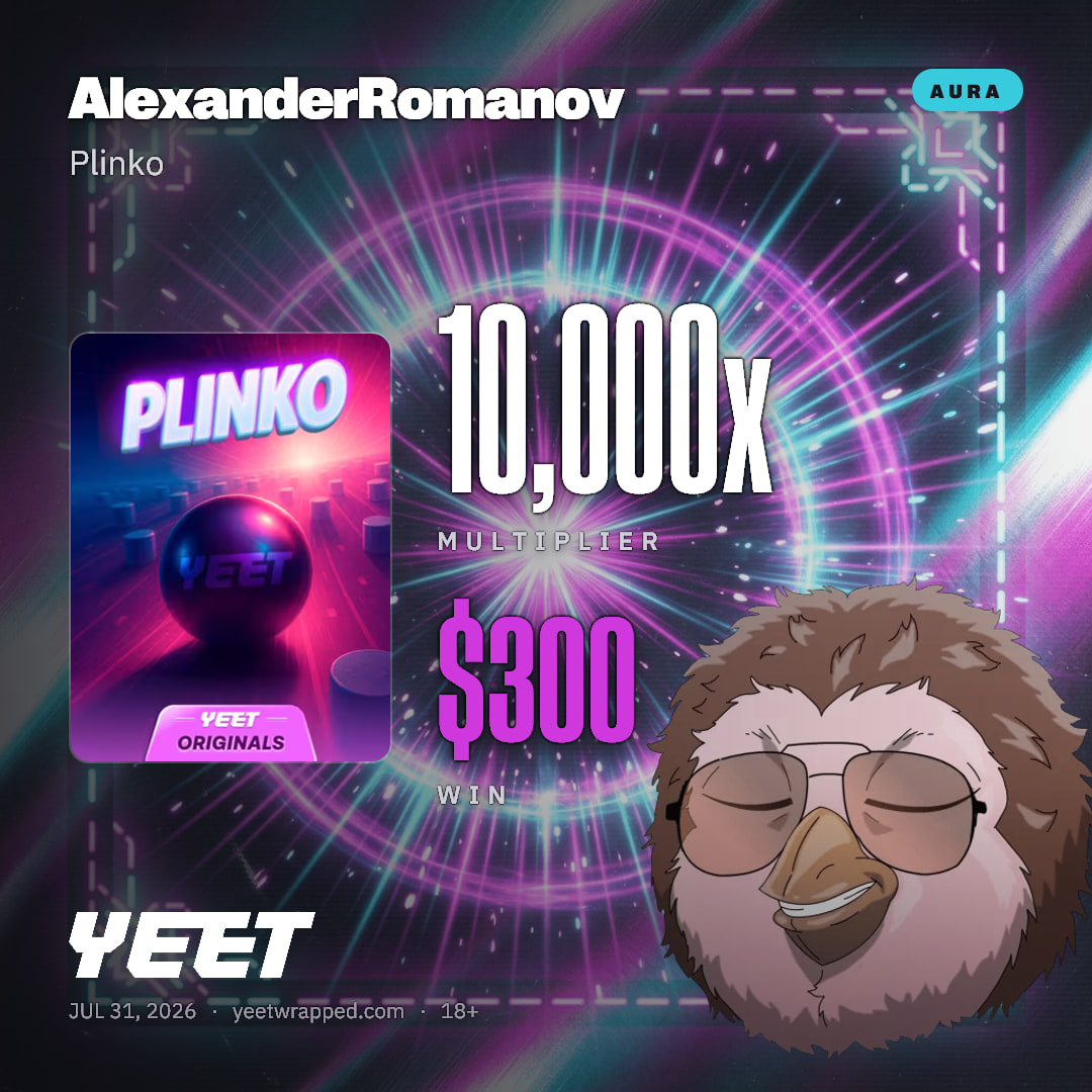 AlexanderRomanov hit 10,000x on Plinko