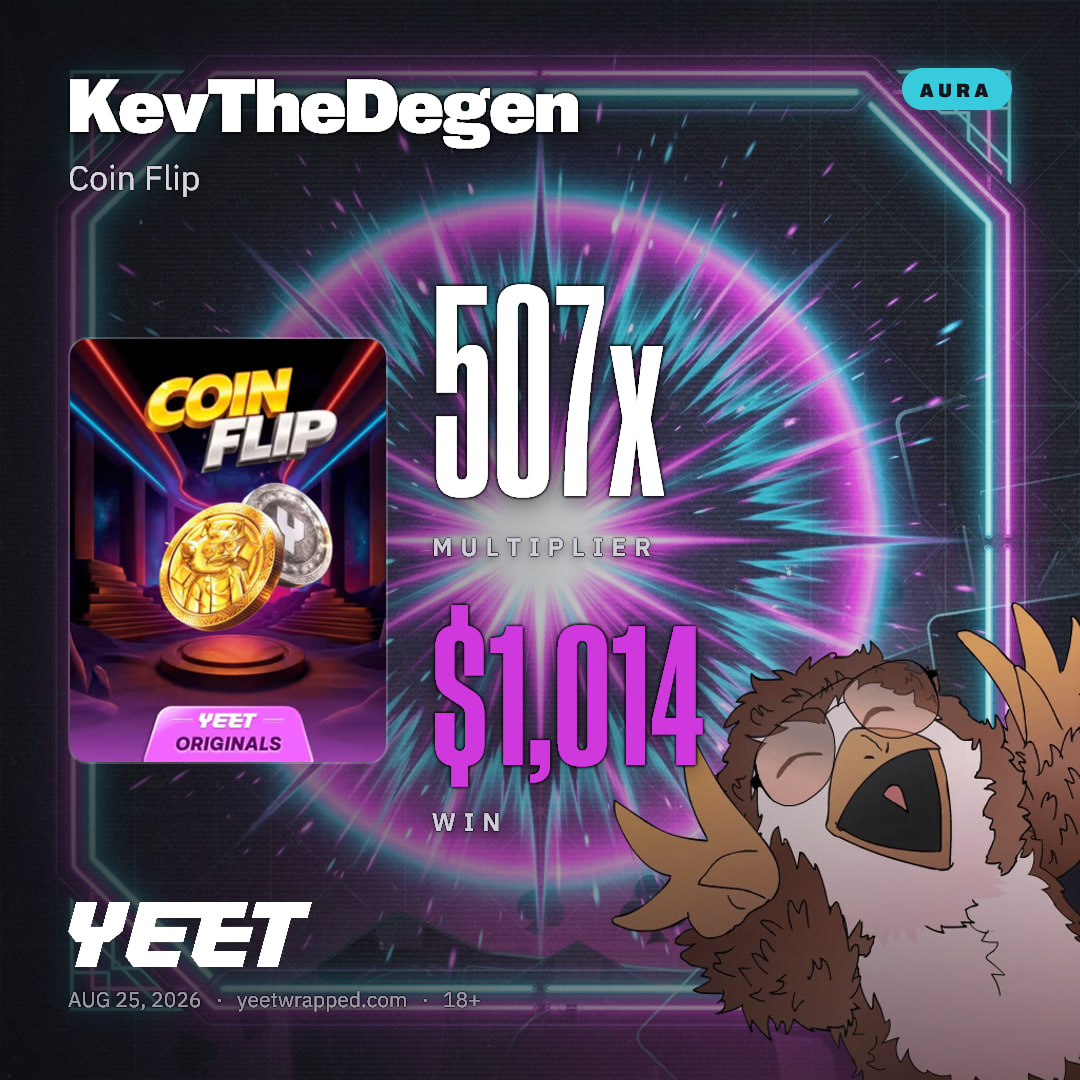 KevTheDegen hit 506.9x on Coin Flip