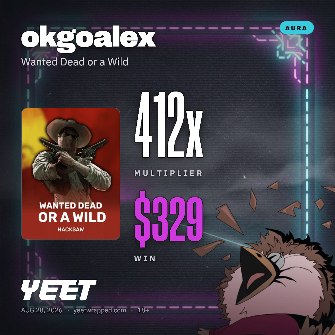 okgoalex hit 411.6x on Wanted Dead or a Wild
