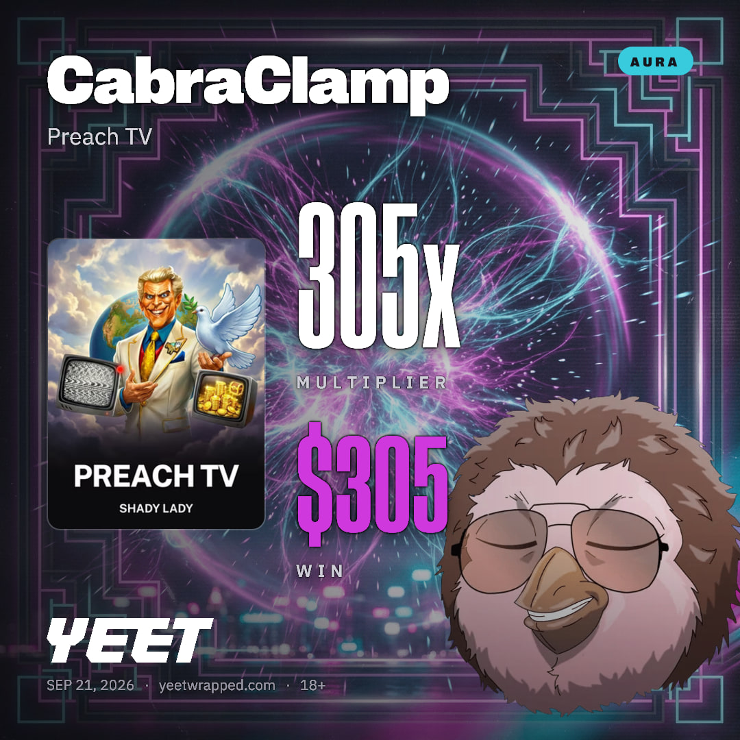CabraClamp hit 305.4x on Preach TV
