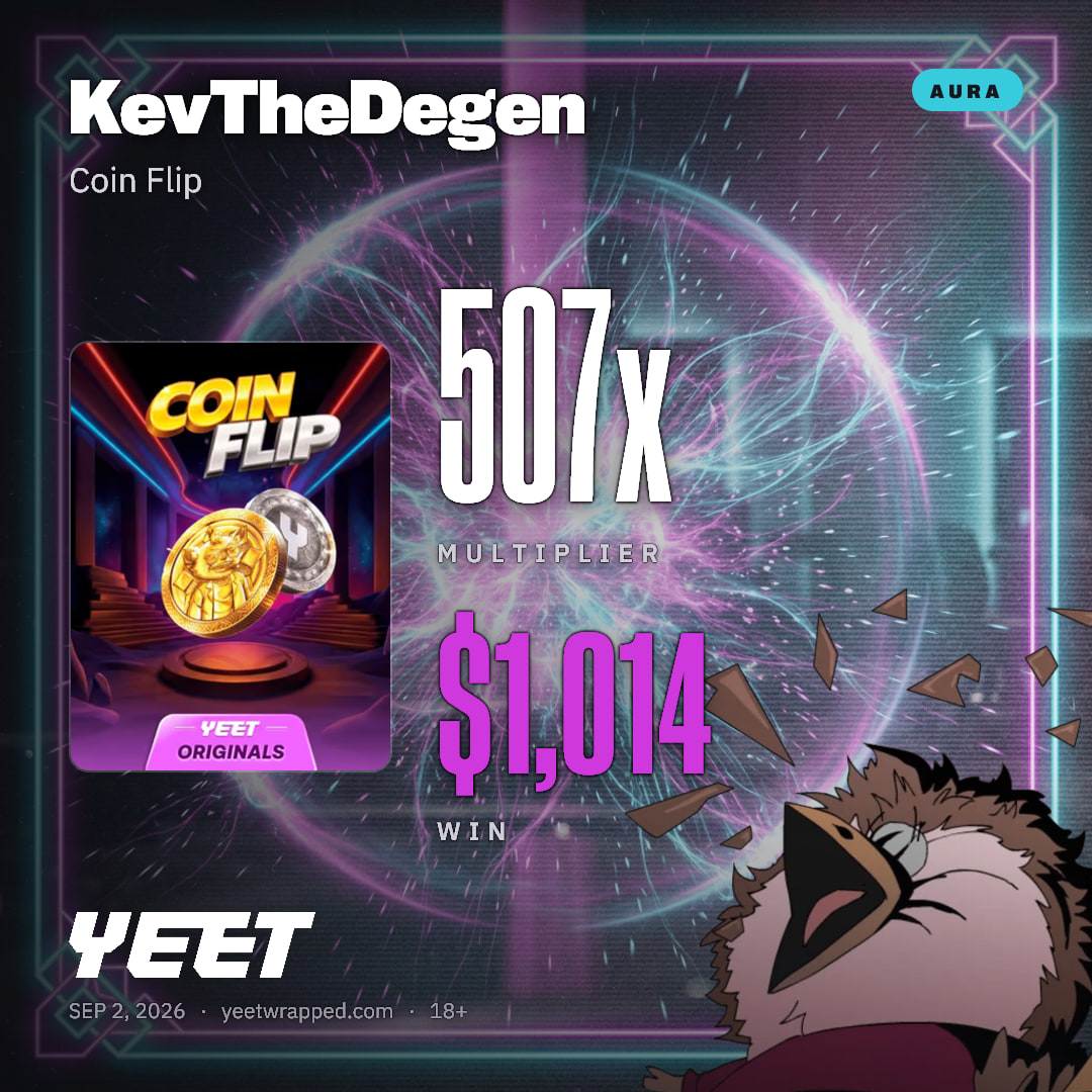 KevTheDegen hit 506.9x on Coin Flip
