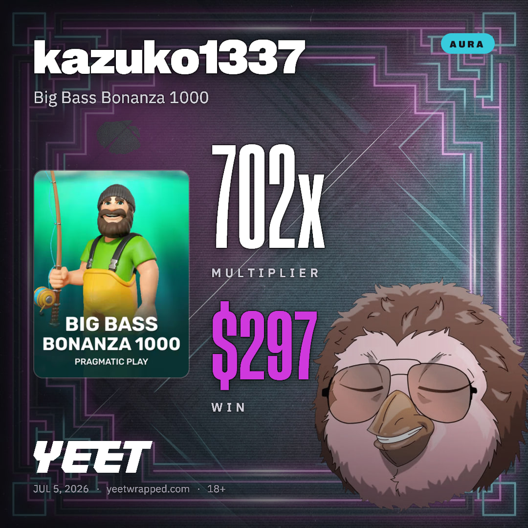 kazuko1337 hit 702.3x on Big Bass Bonanza 1000