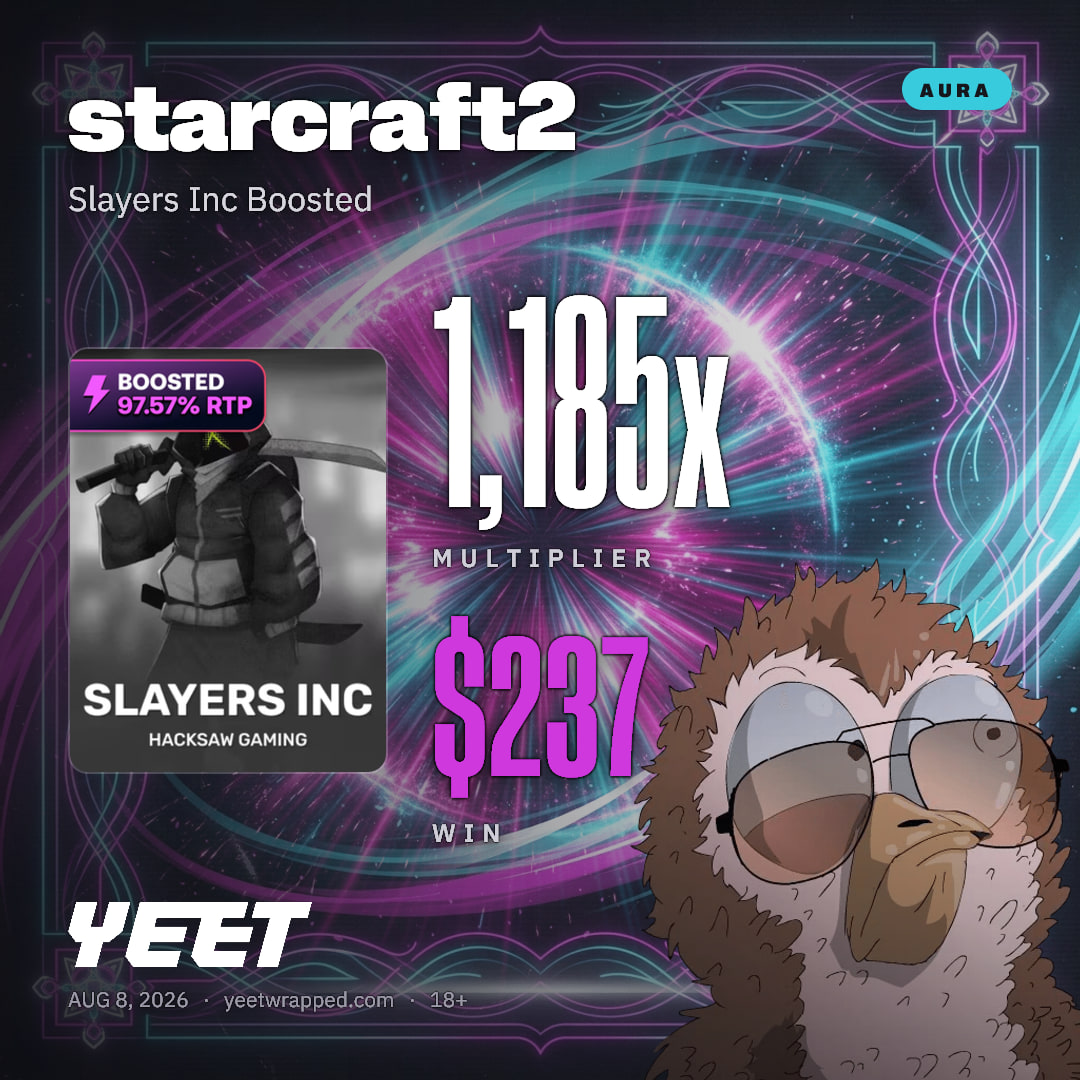starcraft2 hit 1,185x on Slayers Inc Boosted