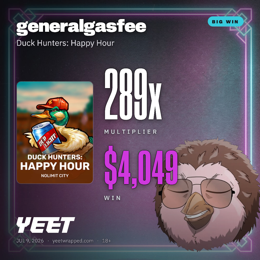 generalgasfee hit 289.2x on Duck Hunters: Happy Hour