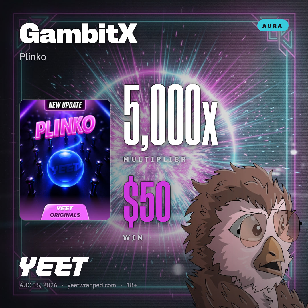 GambitX hit 5,000x on Plinko