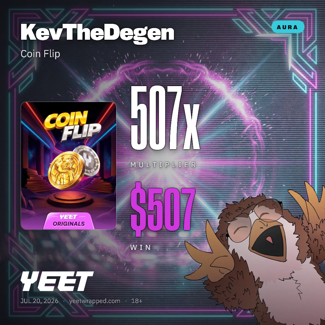 KevTheDegen hit 506.9x on Coin Flip