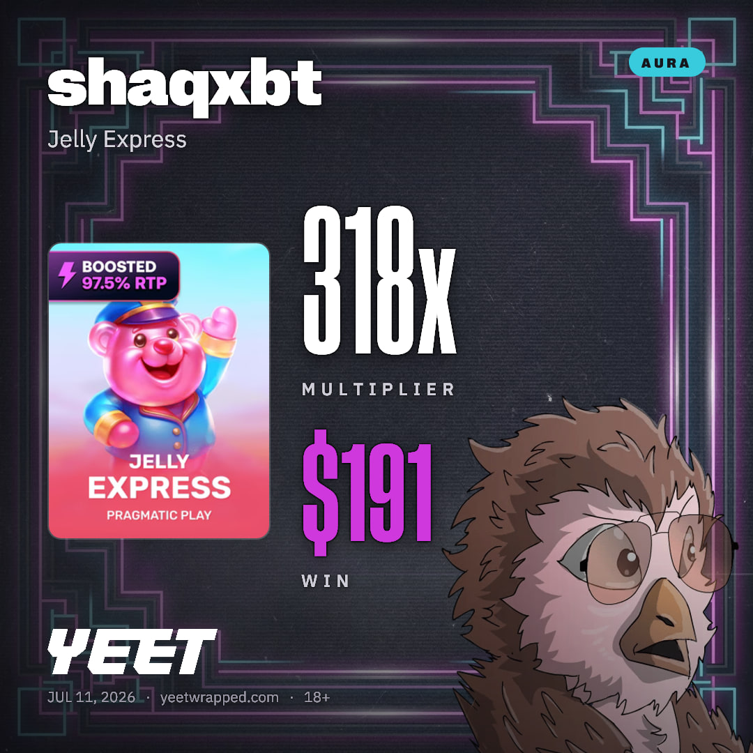 shaqxbt hit 318.4x on Jelly Express