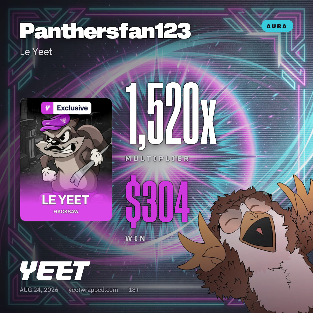 Panthersfan123 hit 1,520x on Le Yeet