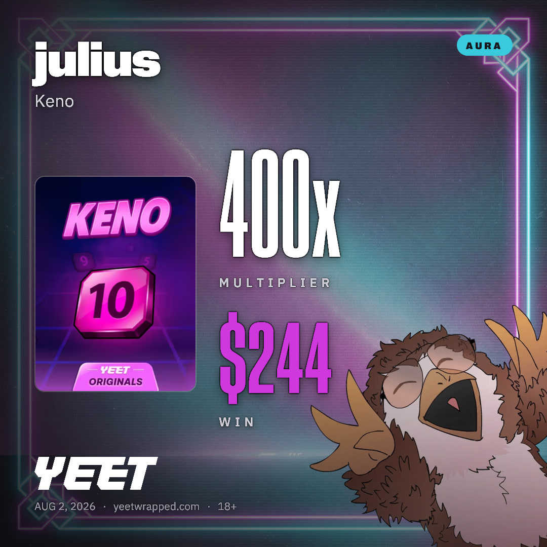 julius hit 400x on Keno