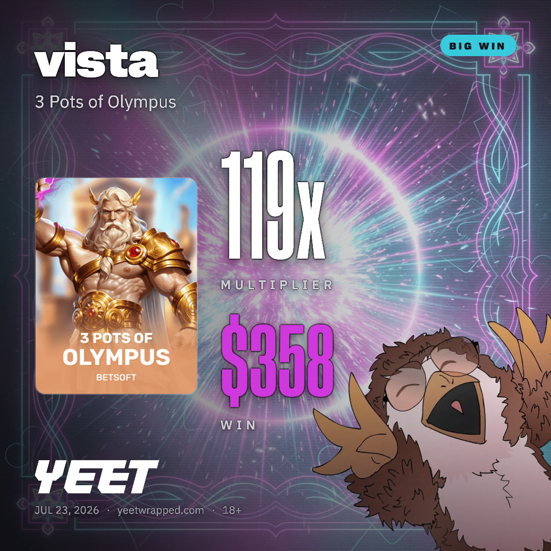 vista hit 119.4x on 3 Pots of Olympus