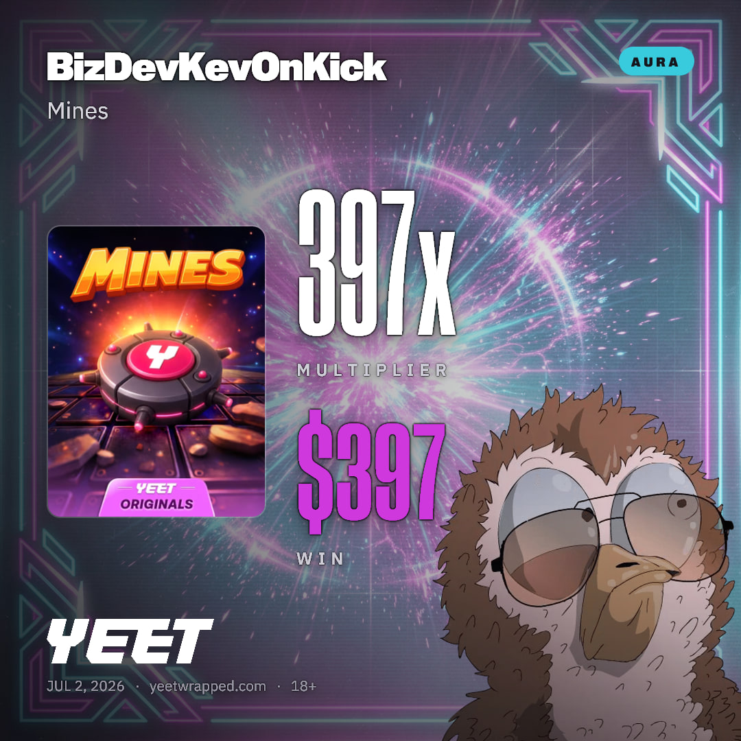 BizDevKevOnKick hit 396.9x on Mines