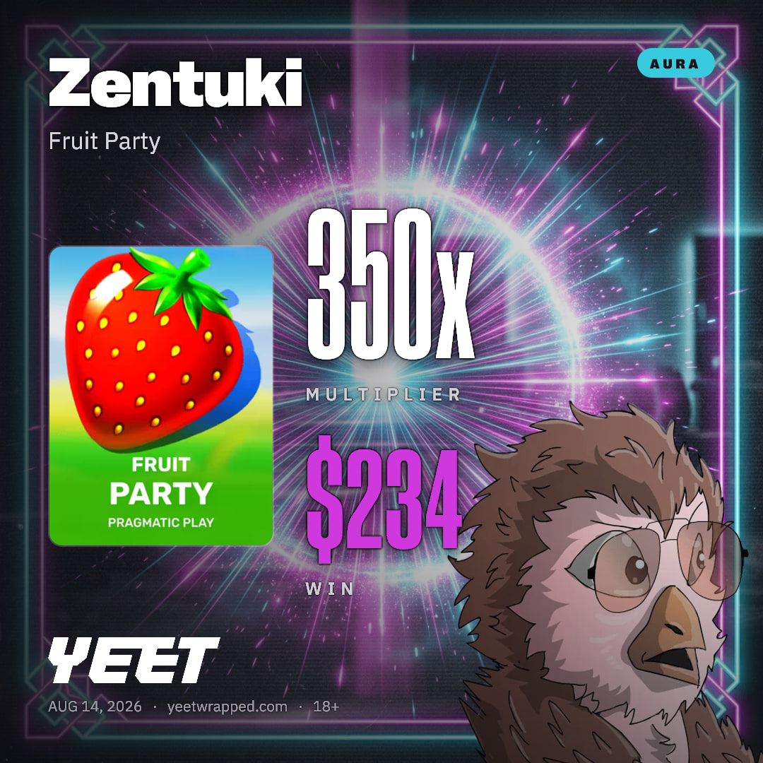 Zentuki hit 349.6x on Fruit Party