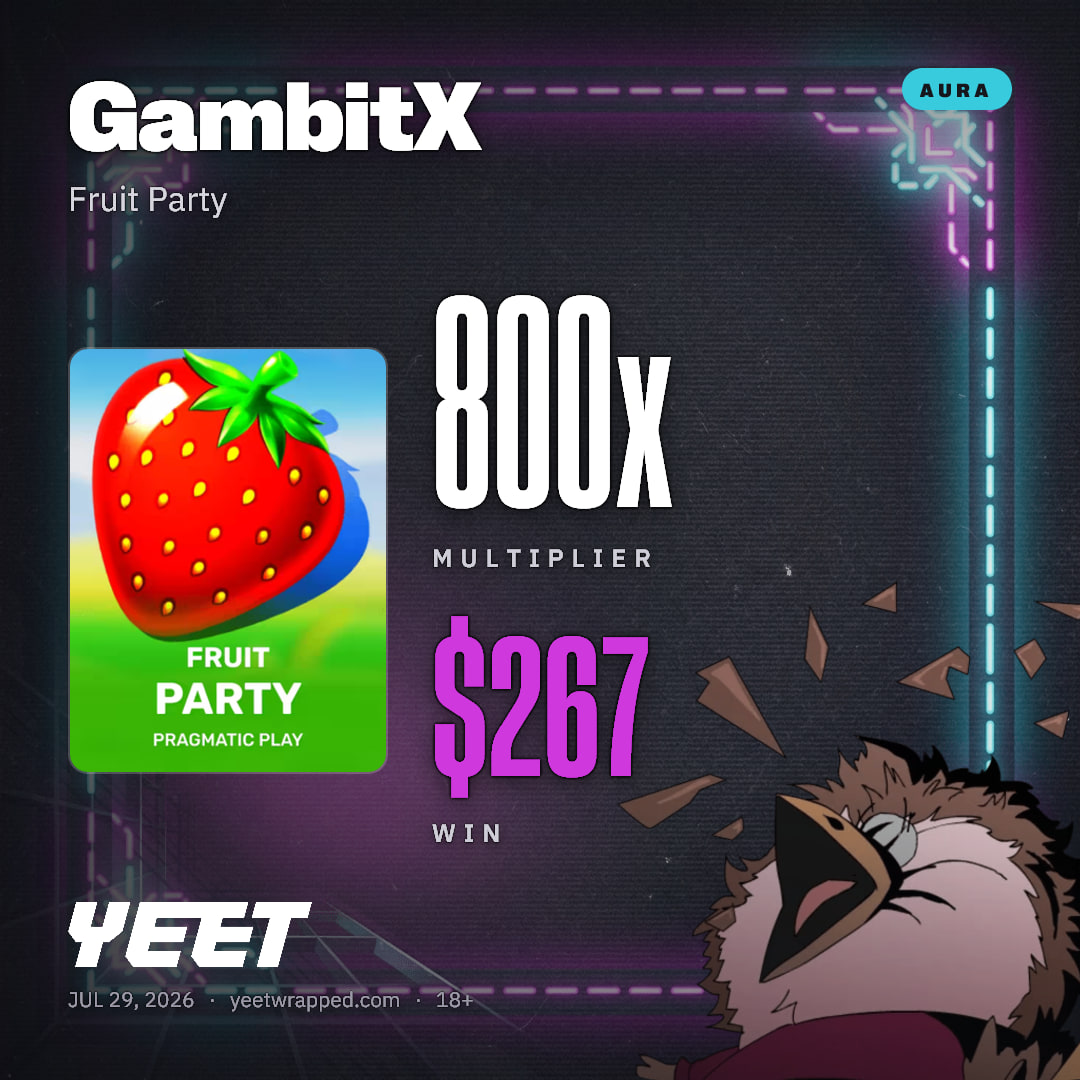 GambitX hit 800x on Fruit Party