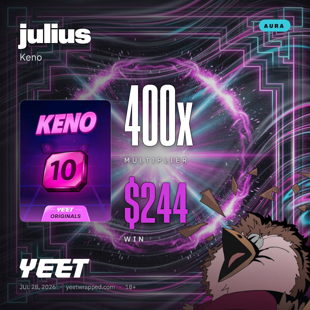 julius hit 400x on Keno