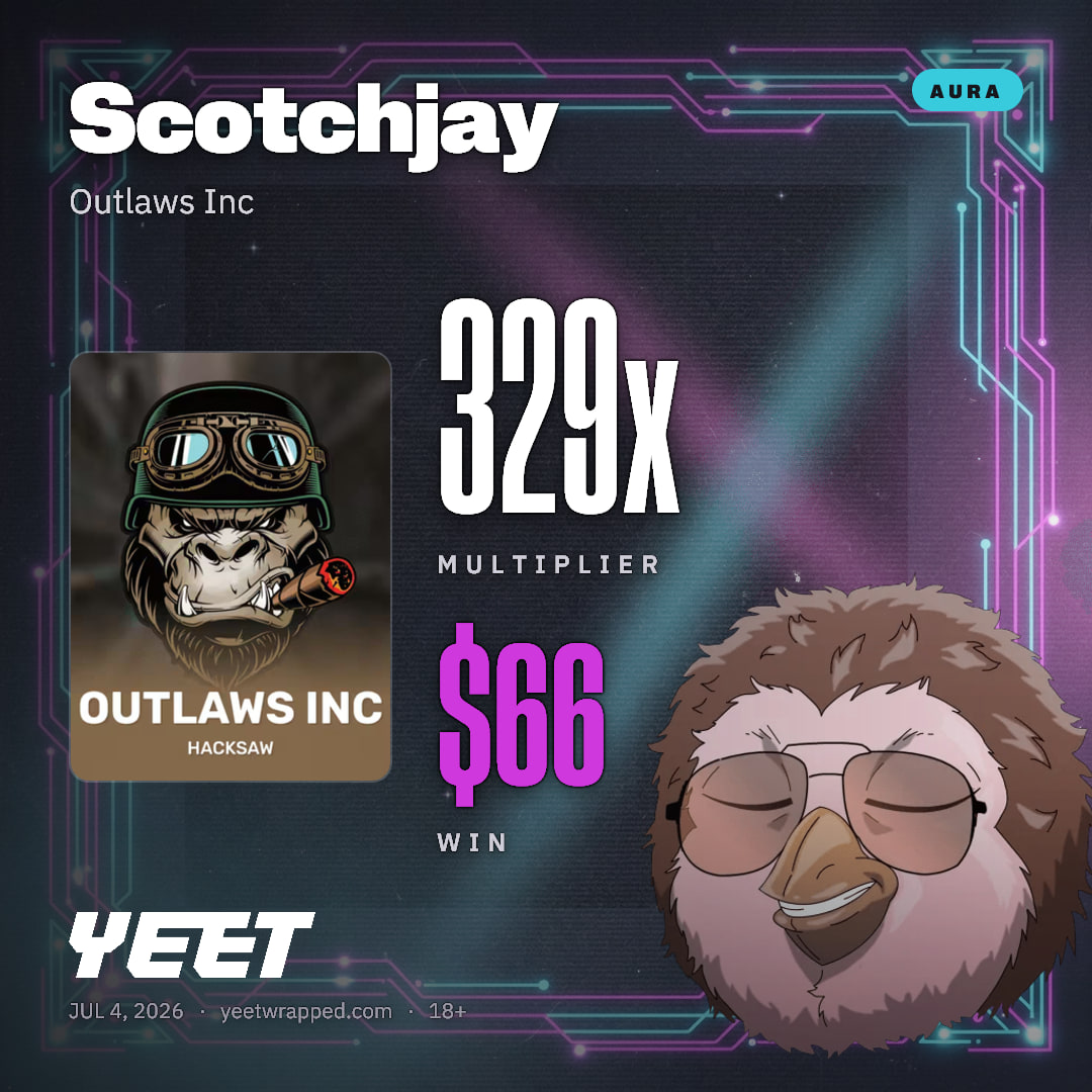Scotchjay hit 328.5x on Outlaws Inc