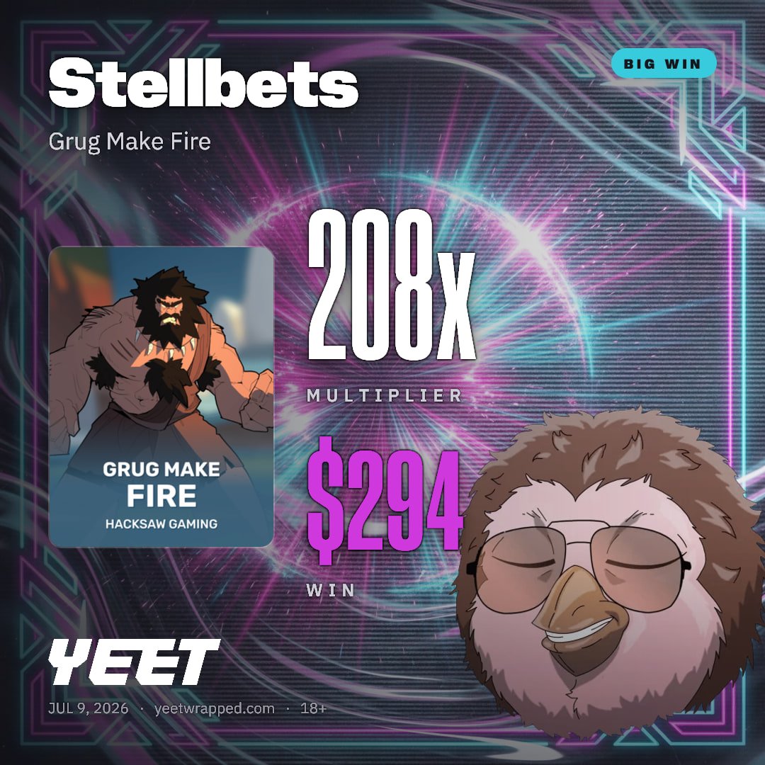 Stellbets hit 208.4x on Grug Make Fire