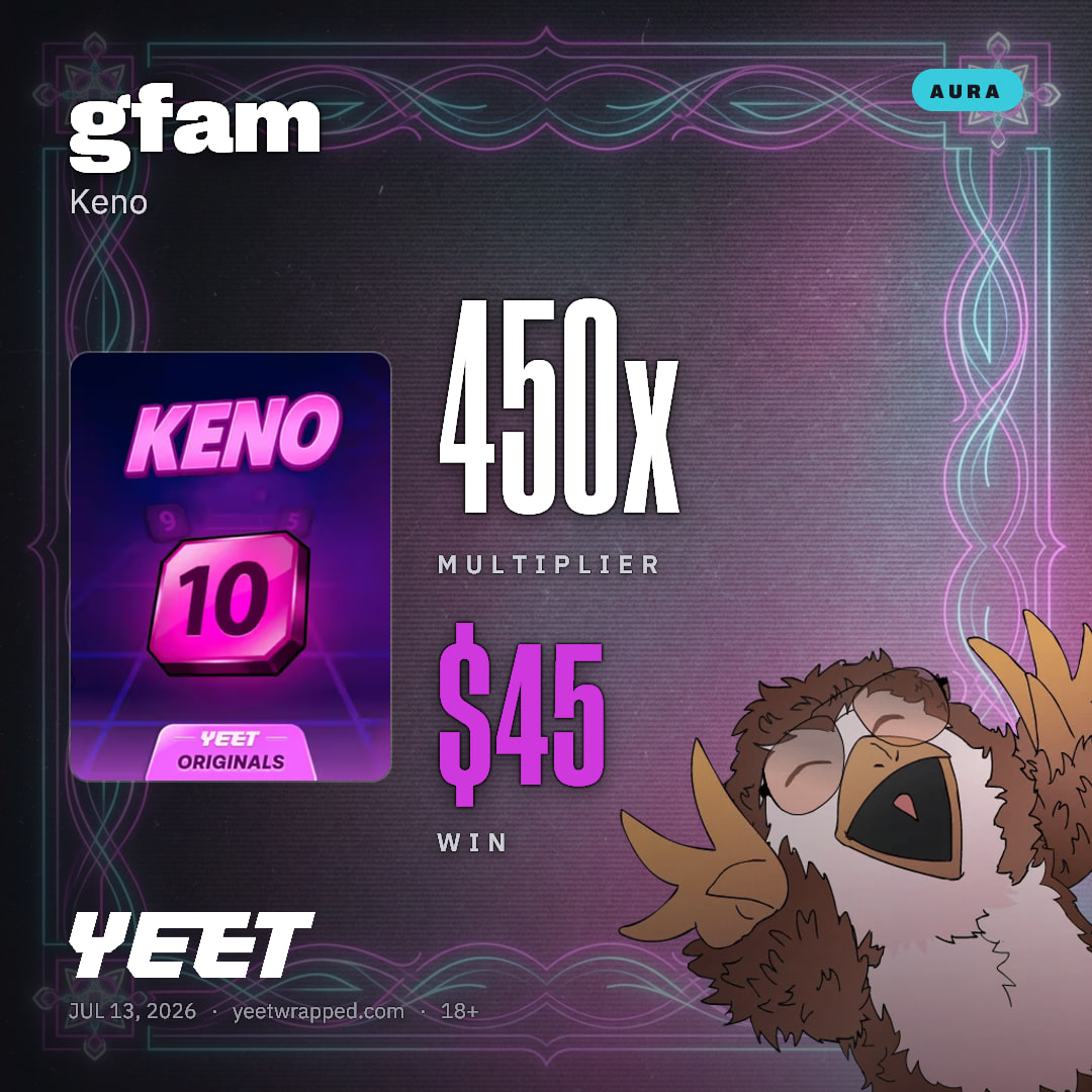 gfam hit 450x on Keno