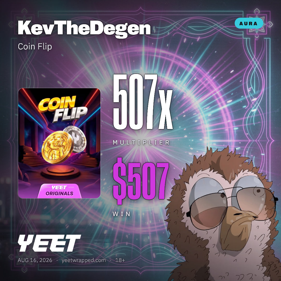 KevTheDegen hit 506.9x on Coin Flip