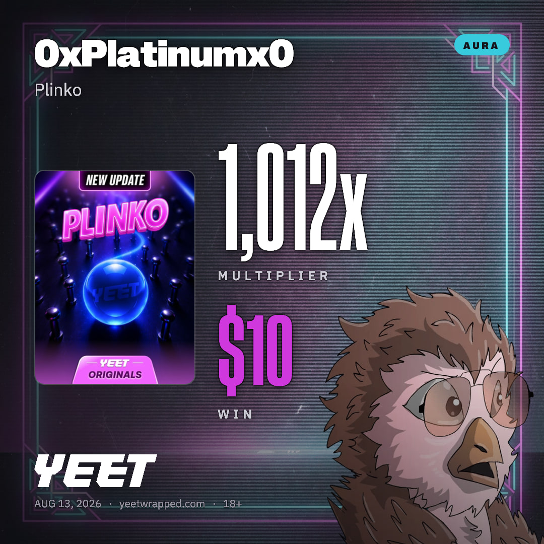 0xPlatinumx0 hit 1,012x on Plinko