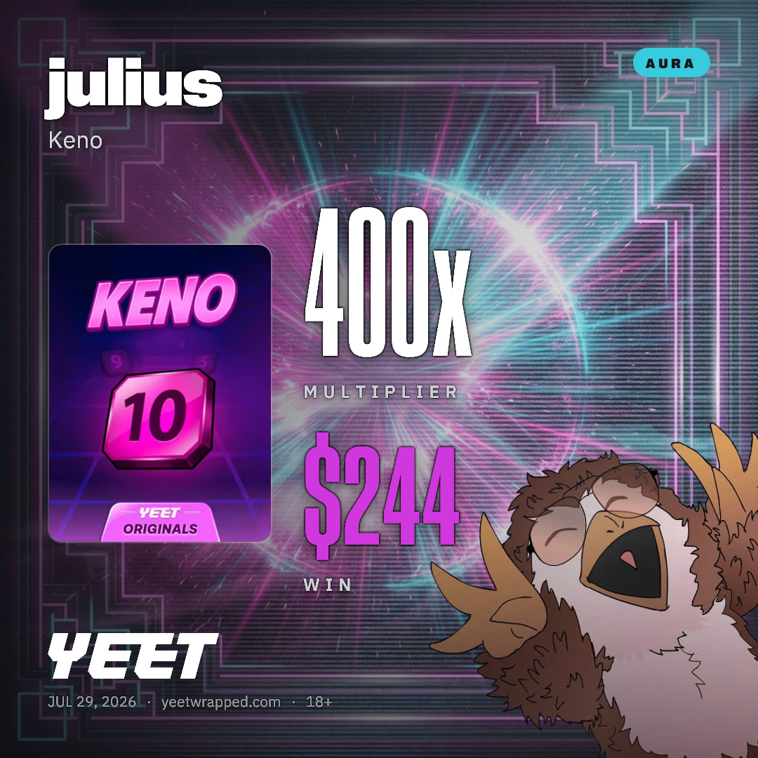 julius hit 400x on Keno