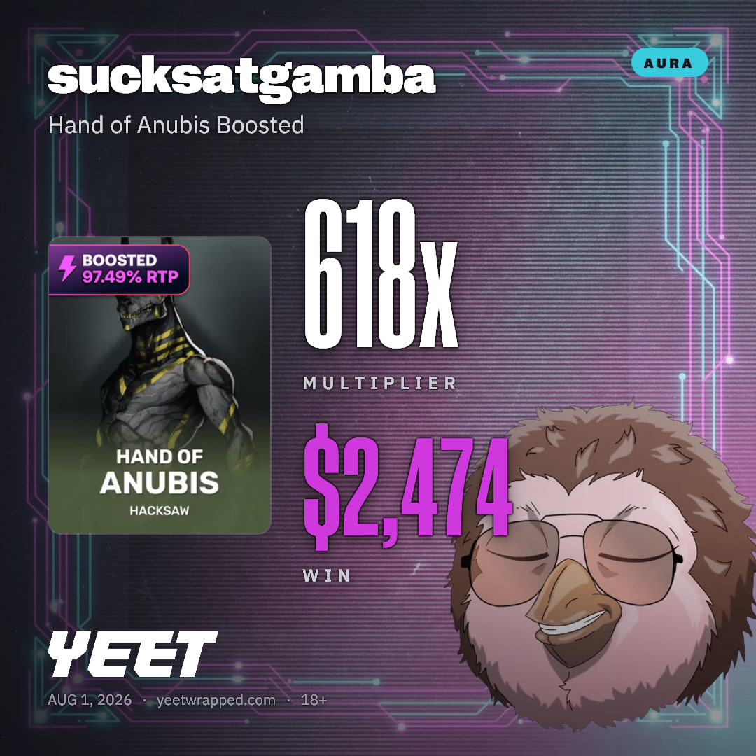 sucksatgamba hit 618.4x on Hand of Anubis Boosted