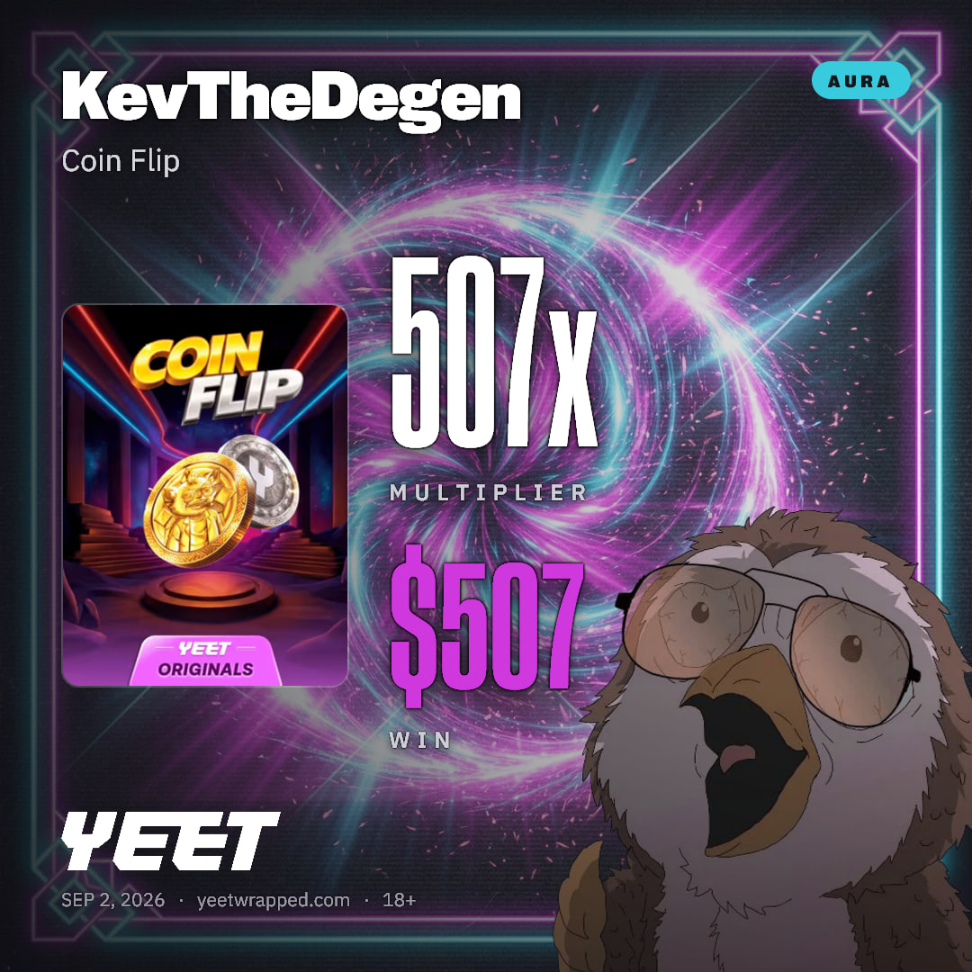 KevTheDegen hit 506.9x on Coin Flip