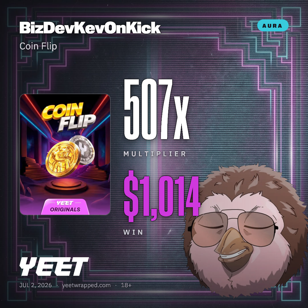 BizDevKevOnKick hit 506.9x on Coin Flip
