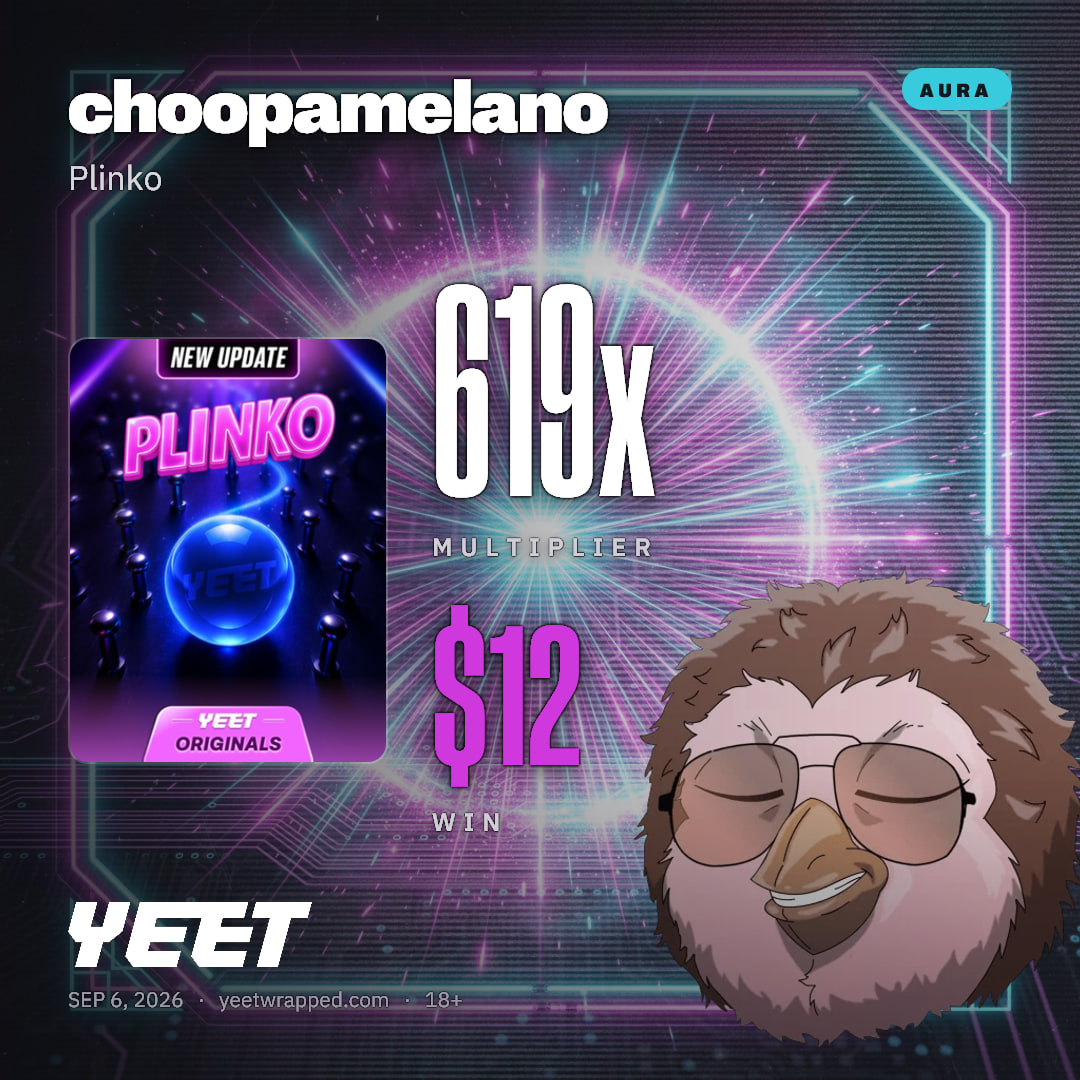 choopamelano hit 619x on Plinko