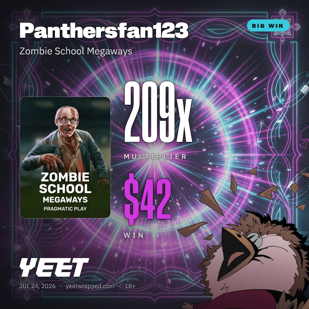 Panthersfan123 hit 209x on Zombie School Megaways
