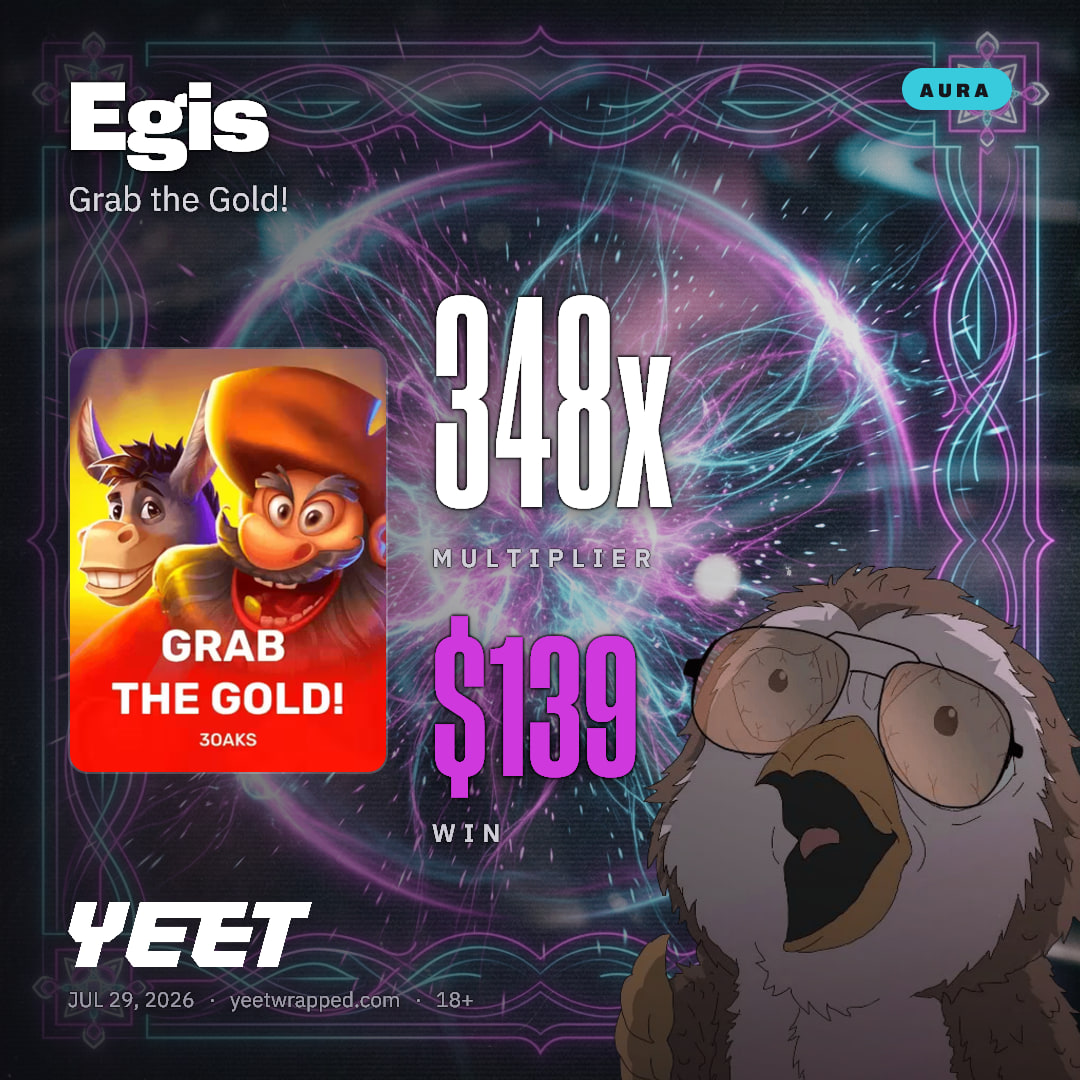 Egis hit 347.8x on Grab the Gold!