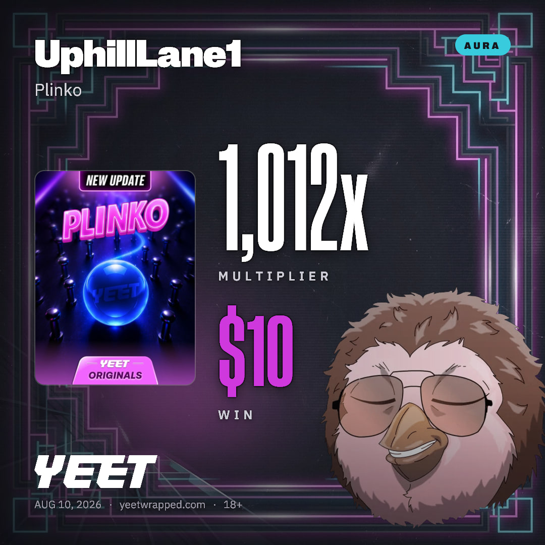 UphillLane1 hit 1,012x on Plinko