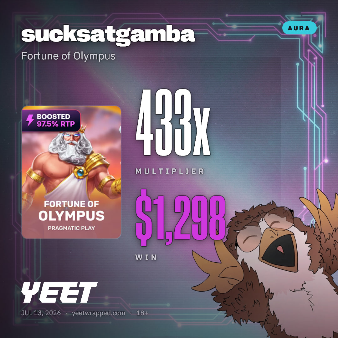 sucksatgamba hit 432.6x on Fortune of Olympus