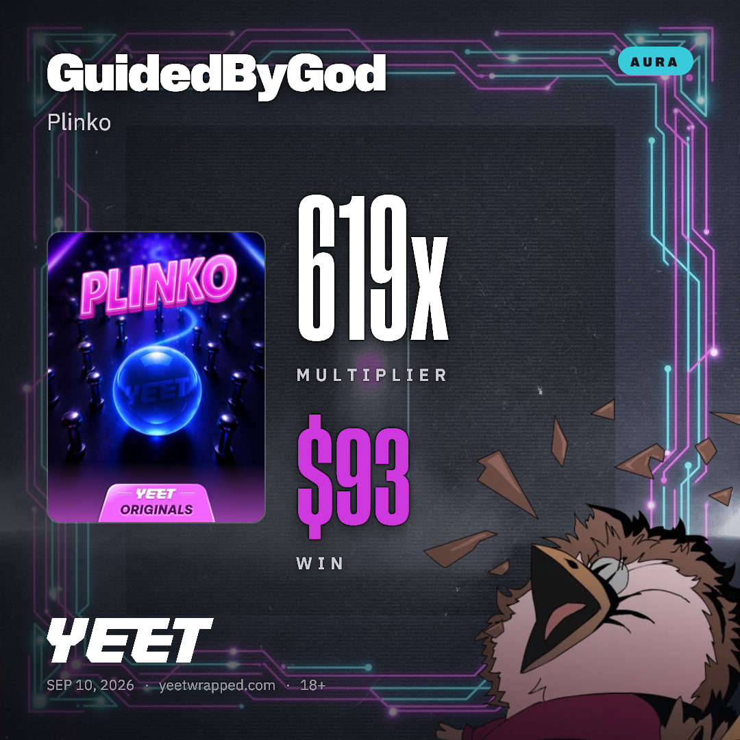 GuidedByGod hit 619x on Plinko