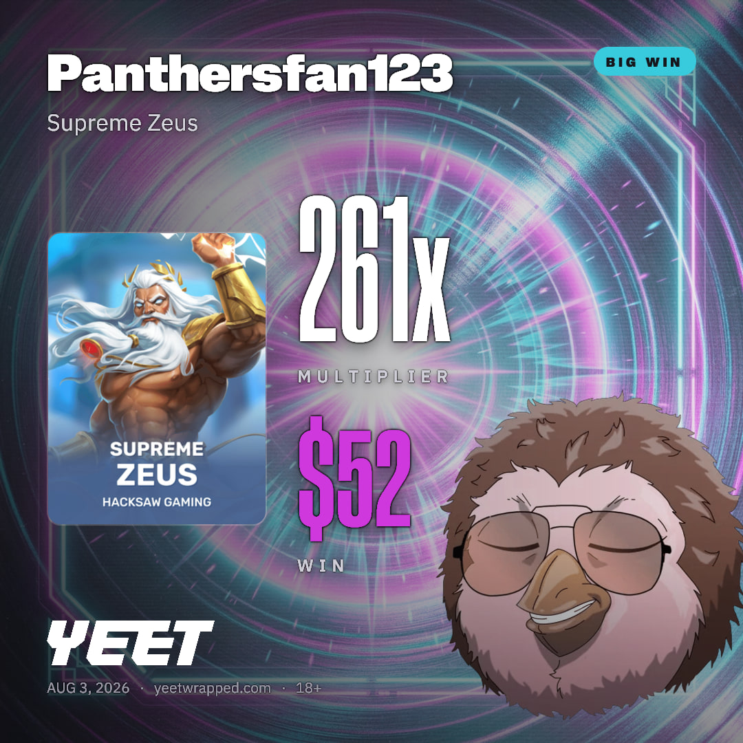 Panthersfan123 hit 260.8x on Supreme Zeus