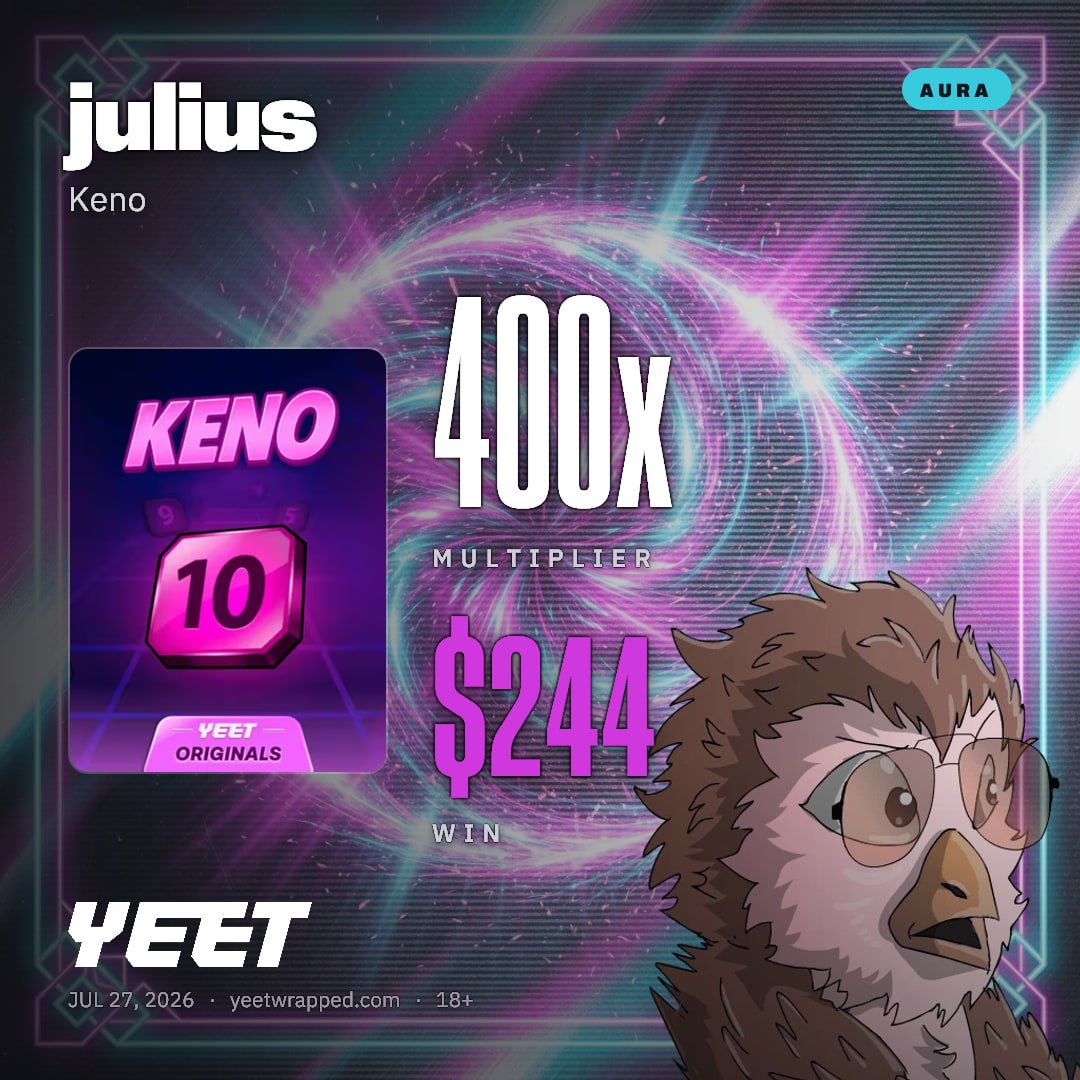 julius hit 400x on Keno