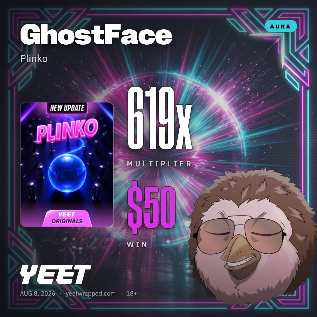 GhostFace hit 619x on Plinko