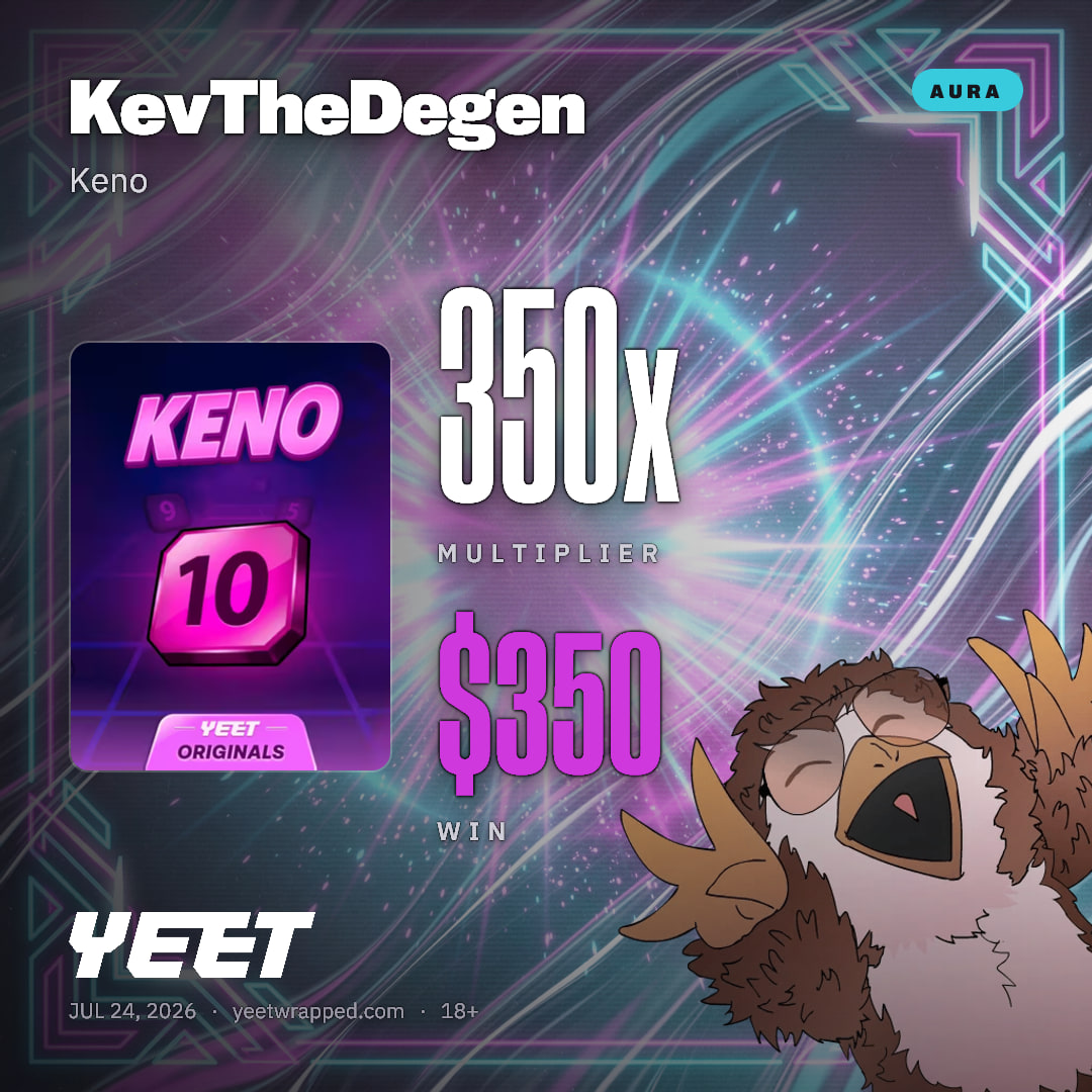 KevTheDegen hit 350x on Keno