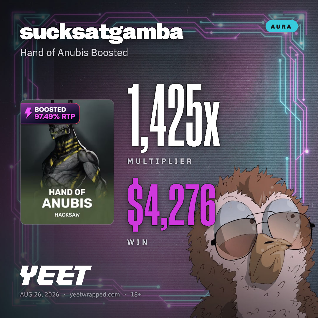 sucksatgamba hit 1,425x on Hand of Anubis Boosted