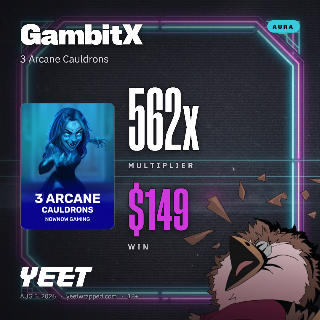 GambitX hit 562.3x on 3 Arcane Cauldrons