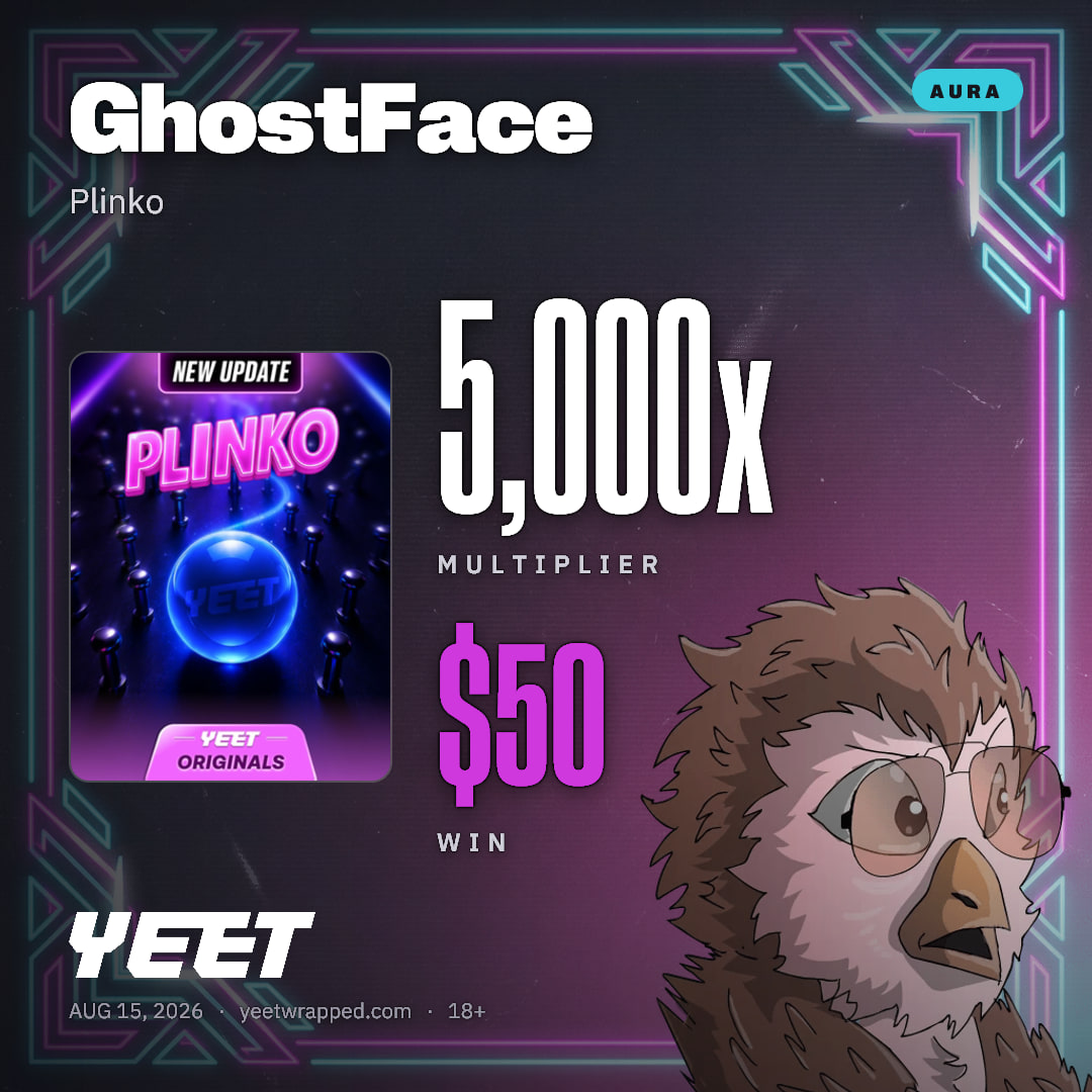 GhostFace hit 5,000x on Plinko