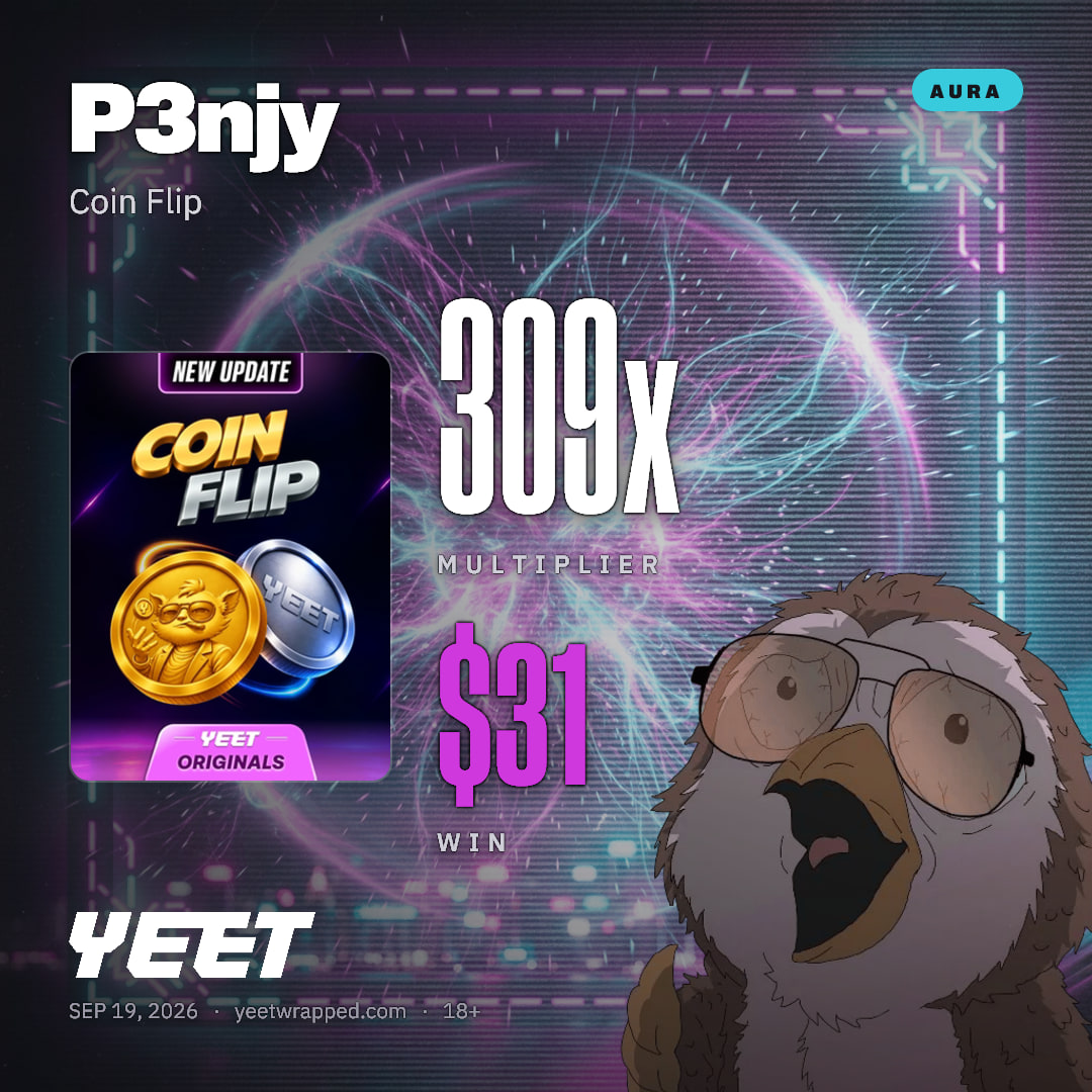 P3njy hit 308.8x on Coin Flip