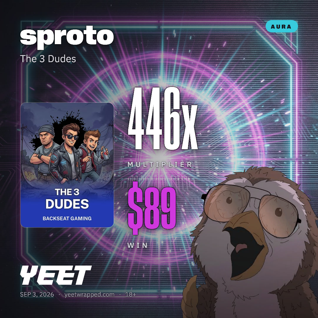 sproto hit 445.8x on The 3 Dudes