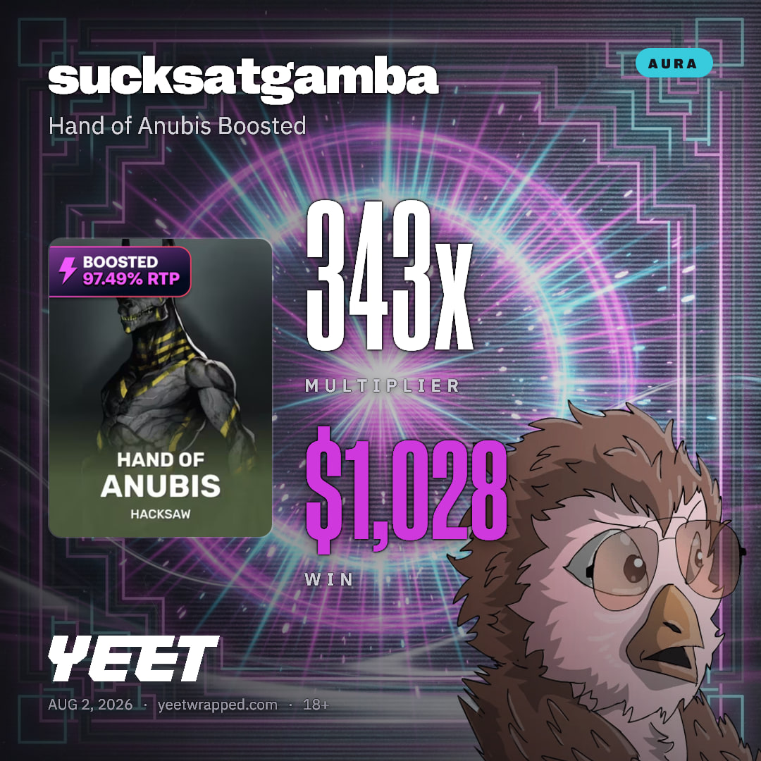 sucksatgamba hit 342.5x on Hand of Anubis Boosted