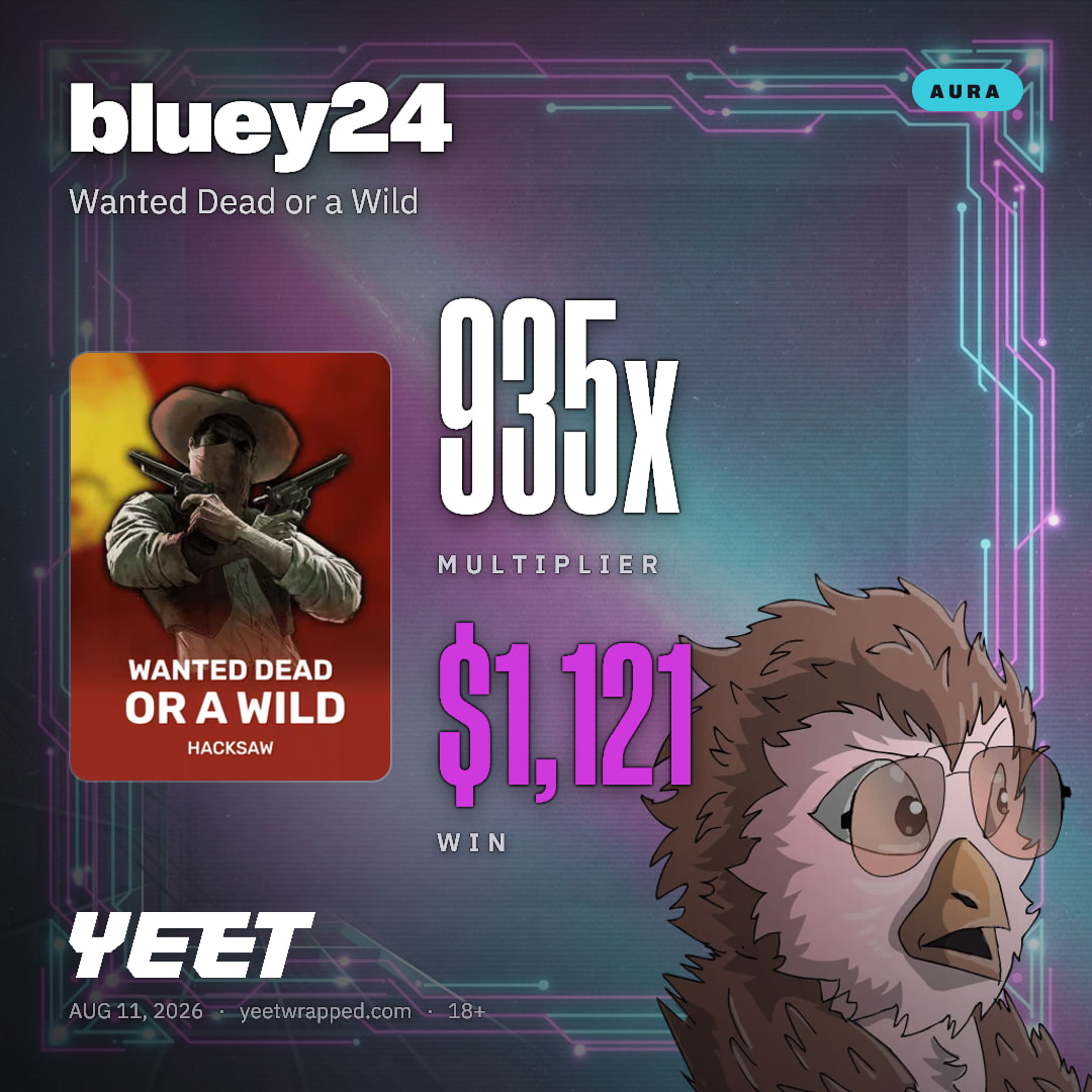 bluey24 hit 934.5x on Wanted Dead or a Wild